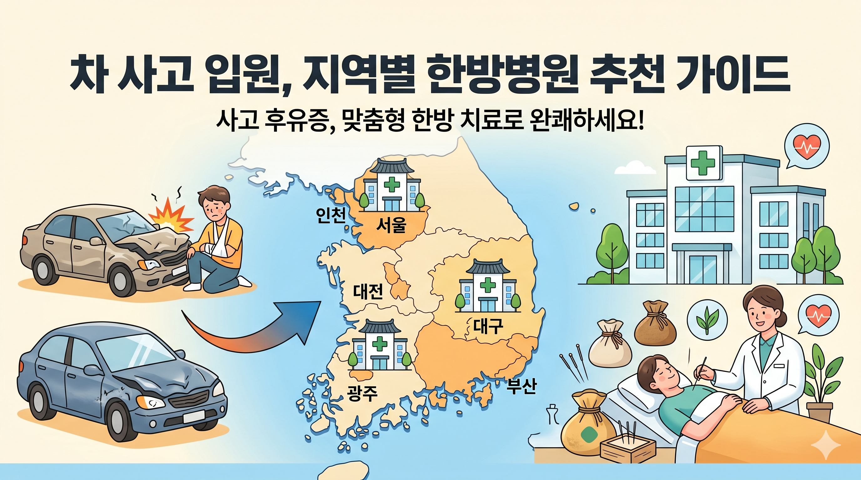 광진구 교통사고 한방병원 입원 가이드 (1/2인실 완비)