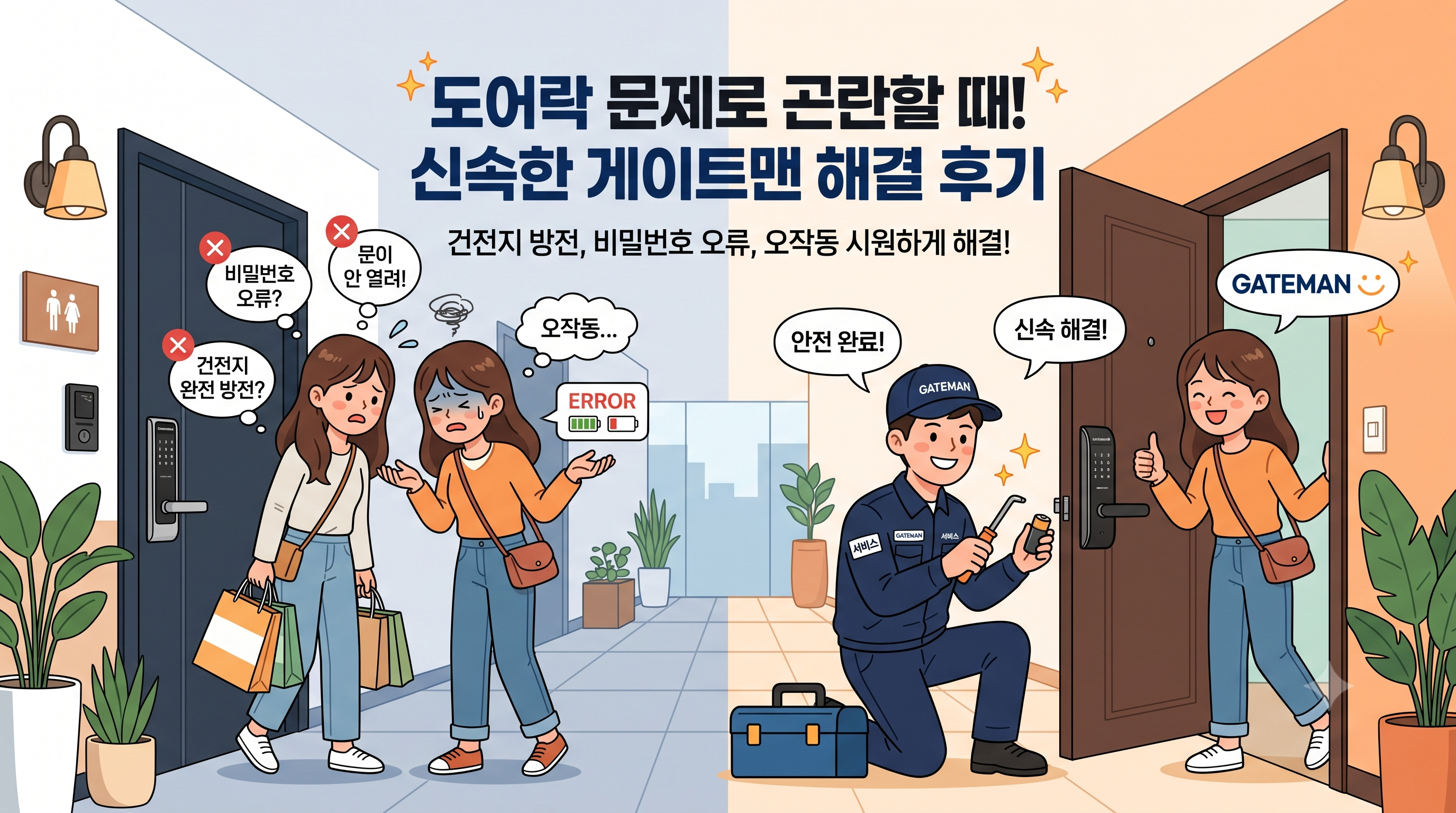강서구 게이트맨 도어락 고장? 긴급 출장 수리 & 비상 해결 가이드
