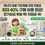 금천구 고효율 가전 환급: 노후 냉난방기 교체 지원금으로 전기료 부담 덜어요!