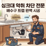 싱크대 하부장 지독한 악취, 서울 강남 배수구 트랩 교체로 쾌적한 주방 되찾기